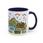 Interlaken Illustrated Travel Mug | Switzerland Souvenir Accent Coffee Mug | 11oz 15oz Ceramic Cup