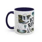 Iceland Ring Road Coffee Mug | Travel Destination Souvenir Gift | Accent Color Ceramic 11oz 15oz