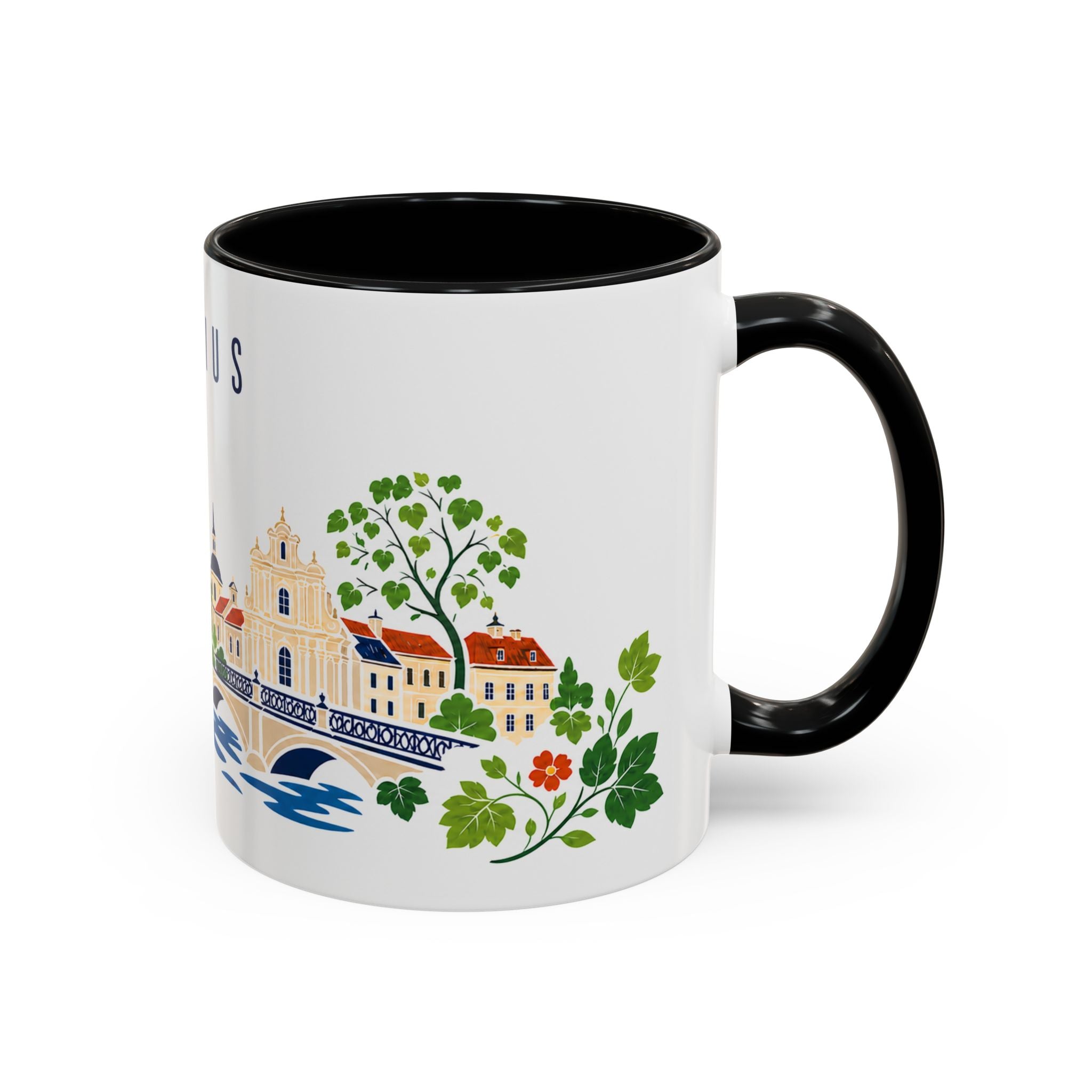 Vilnius Coffee Mug | Lithuania Travel Souvenir | Porcelain Decal City Gift | 11oz 15oz Accent Mug