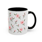Delaware Peach Blossom Mug, State Flower Floral Coffee Cup, 11oz Botanical Gift