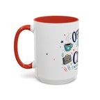 Officially Off The Clock Coffee Mug | Funny Retirement Gift | Accent Color Ceramic 11oz 15oz