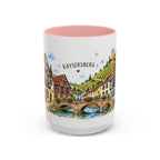 Kaysersberg Illustrated Travel Mug | France Souvenir Accent Coffee Mug | 11oz 15oz Ceramic Cup