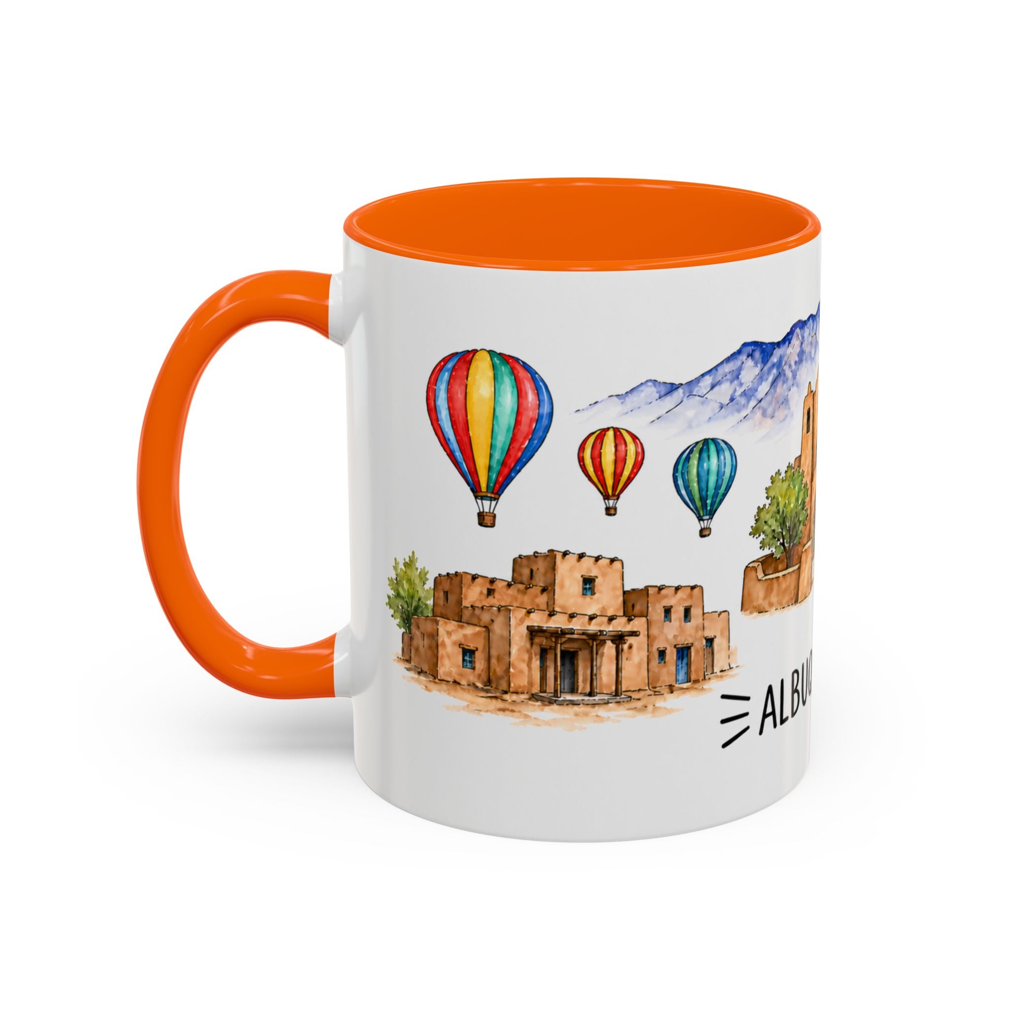 Albuquerque Illustrated Travel Mug | City Souvenir Accent Coffee Mug | 11oz 15oz Ceramic Cup