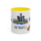 Detroit Illustrated Travel Mug | City Souvenir Accent Coffee Mug | 11oz 15oz Ceramic Cup