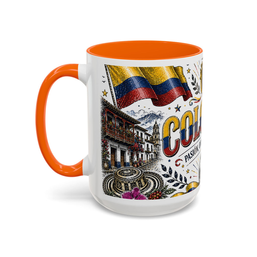 Colombia Soccer Coffee Mug | World Cup Fan Gift | Accent Color Ceramic 11oz 15oz Match Day Cup