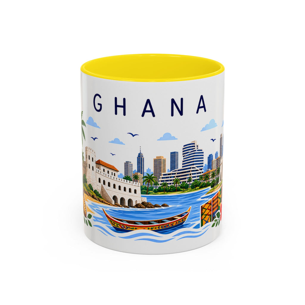 Ghana Coffee Mug | Travel Souvenir Accent Mug | Place Gift Ceramic Cup 11oz 15oz
