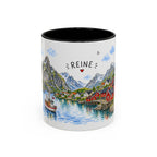 Reine Illustrated Travel Mug | Norway Souvenir Accent Coffee Mug | 11oz 15oz Ceramic Cup
