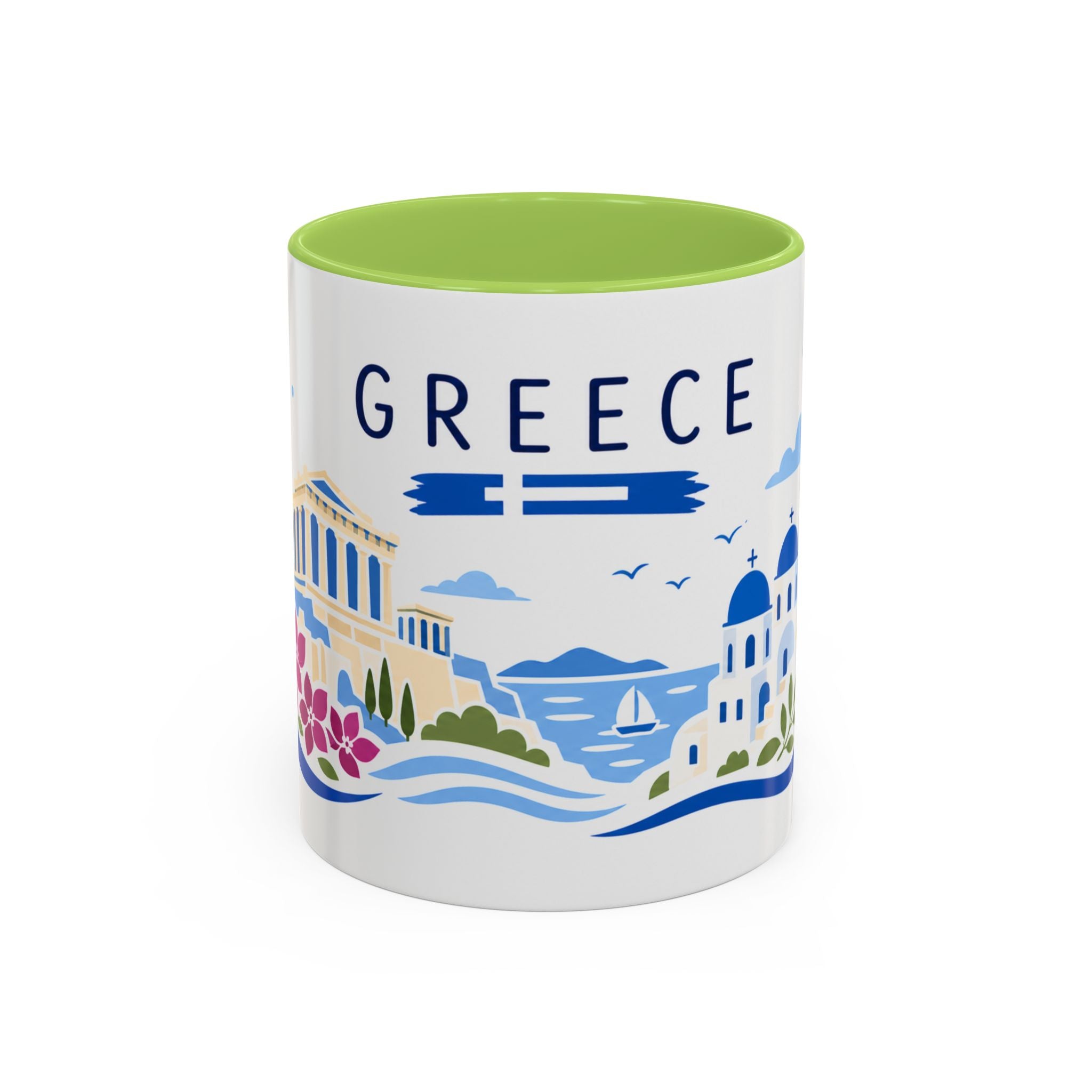 Greece Coffee Mug | Travel Souvenir Accent Mug | Country Gift Ceramic Cup 11oz 15oz