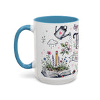Thank You Teacher Coffee Mug | For Helping Me Grow Appreciation Gift | Accent Color Ceramic 11oz 15oz