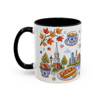 Boston Illustrated Travel Mug | City Souvenir Accent Coffee Mug | 11oz 15oz Ceramic Cup