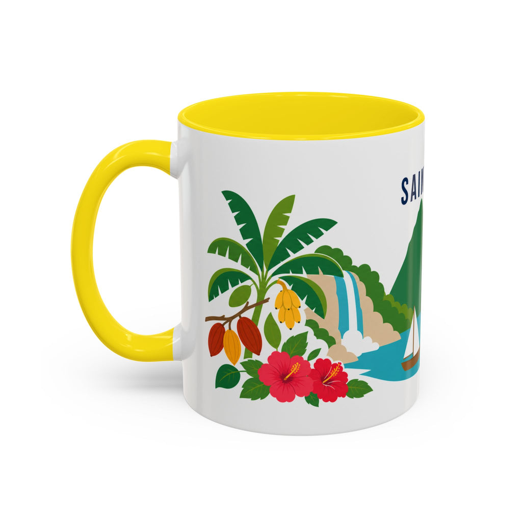 Saint Lucia Coffee Mug | Travel Souvenir Accent Mug | Country Gift Ceramic Cup 11oz 15oz