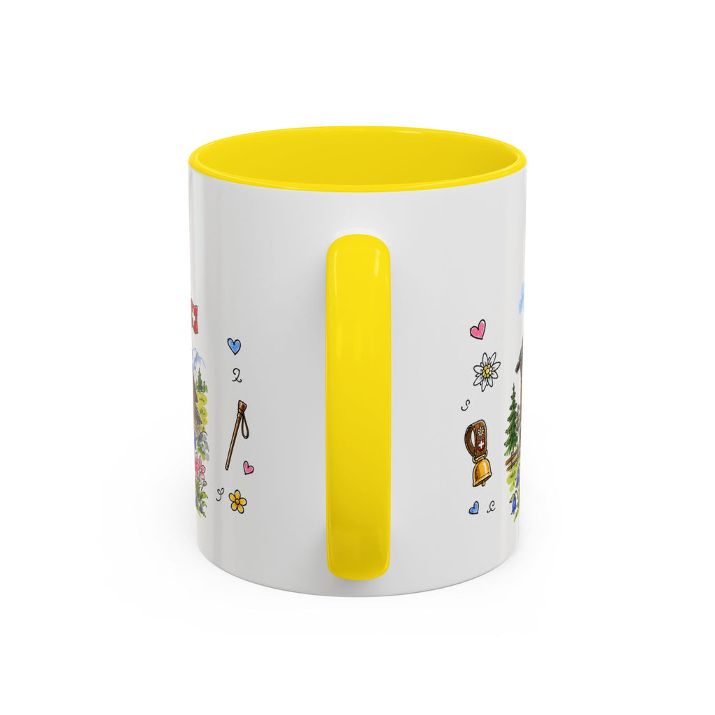 Zermatt Illustrated Travel Mug | Switzerland Souvenir Accent Coffee Mug | 11oz 15oz Ceramic Cup