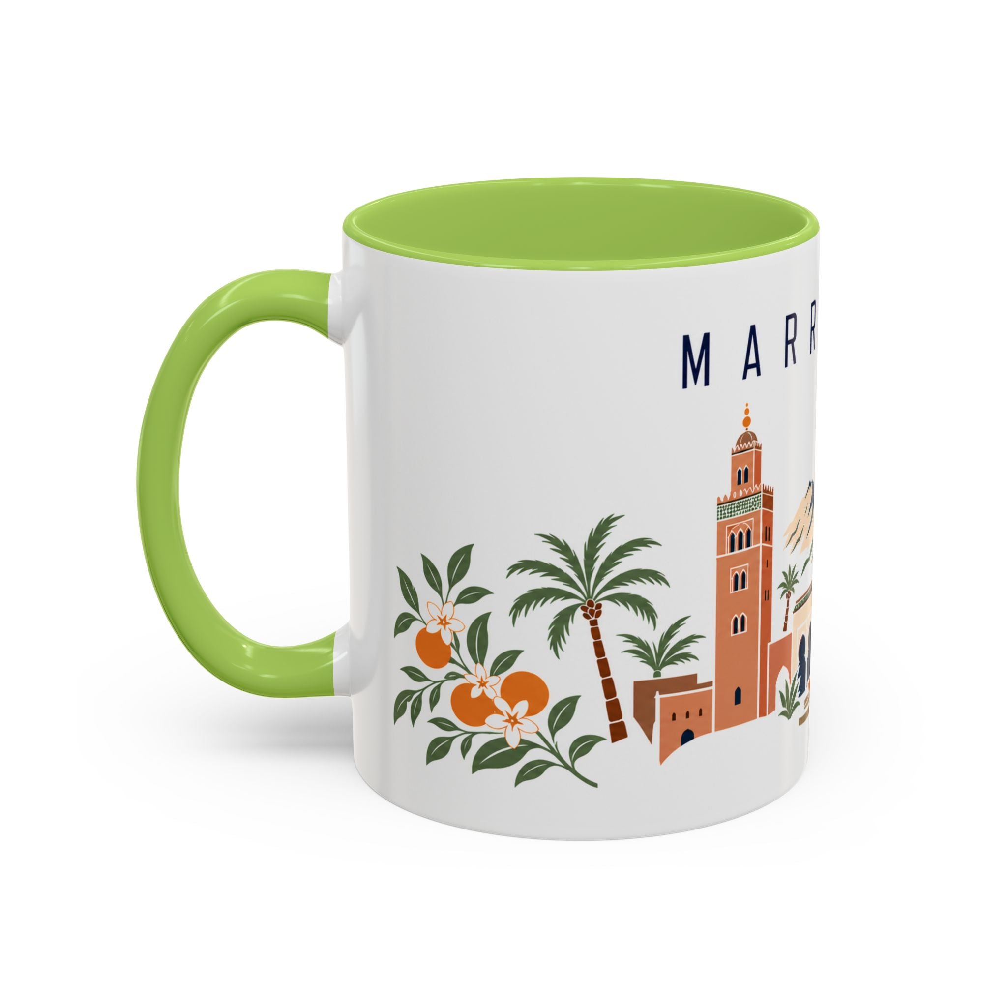 Marrakech Coffee Mug | Morocco Travel Souvenir | Porcelain Decal City Gift | 11oz 15oz Accent Mug