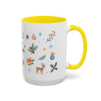 Woodland Christmas Mug | Deer Bird Watercolor Holiday Gift | Accent Cup 11oz 15oz