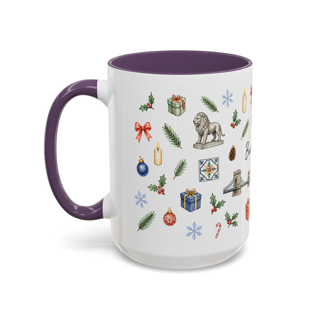 Budapest Christmas Mug | Watercolor City Souvenir | Ceramic Coffee Cup (11oz 15oz)