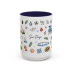 San Diego Christmas Mug | Watercolor City Souvenir, Holiday Travel Gift (11oz/15oz)