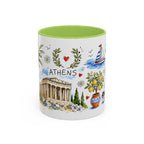 Athens Travel Mug | European City Souvenir Accent Coffee Mug | 11oz 15oz Ceramic Cup