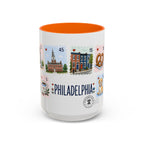Philadelphia Coffee Mug | Postage Stamp Collage Mug | Travel Souvenir Accent Cup 11oz 15oz