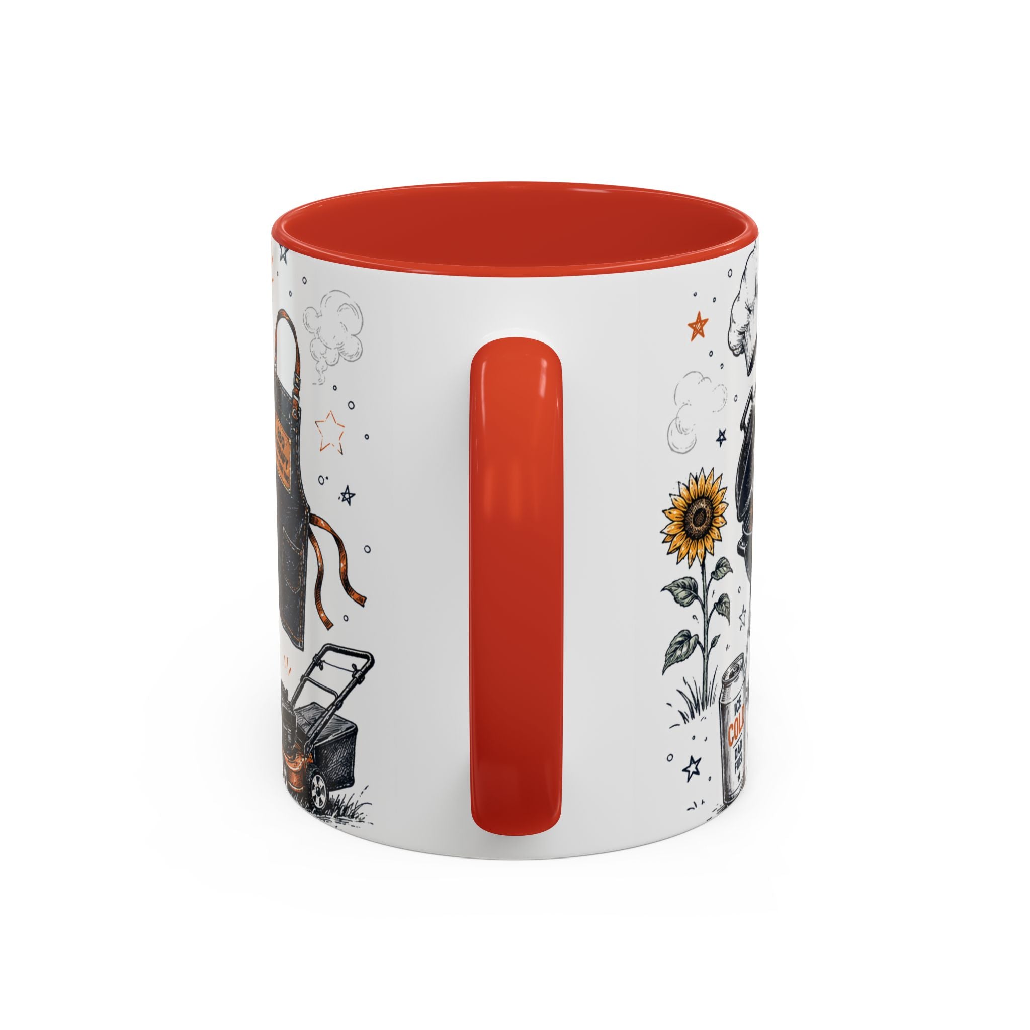 Grill Master Coffee Mug | Father's Day Gift for Dad | Accent Color Ceramic 11oz 15oz