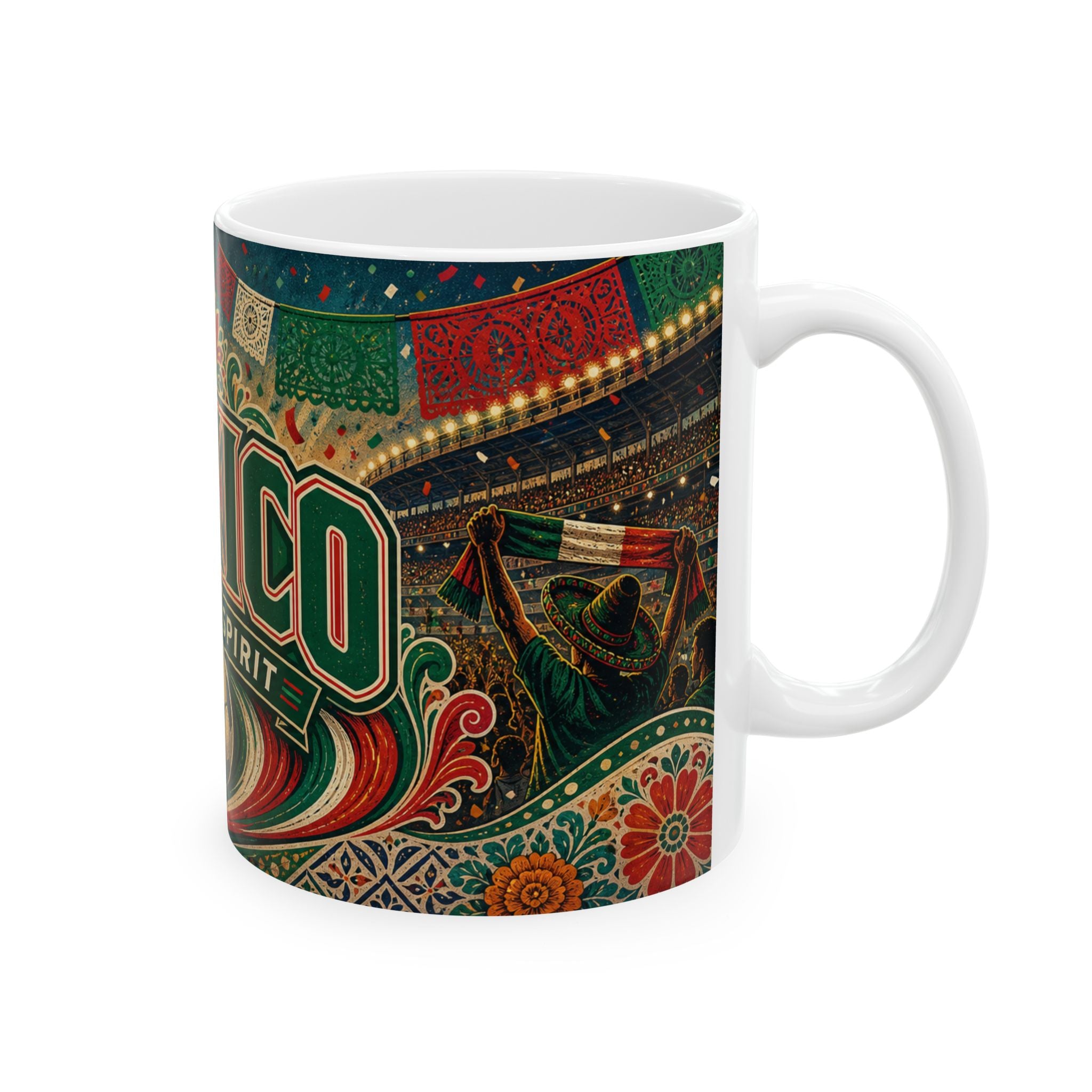 Mexico Soccer Spirit Coffee Mug | Soccer Fan Gift | Ceramic 11oz 15oz Match Day Cup