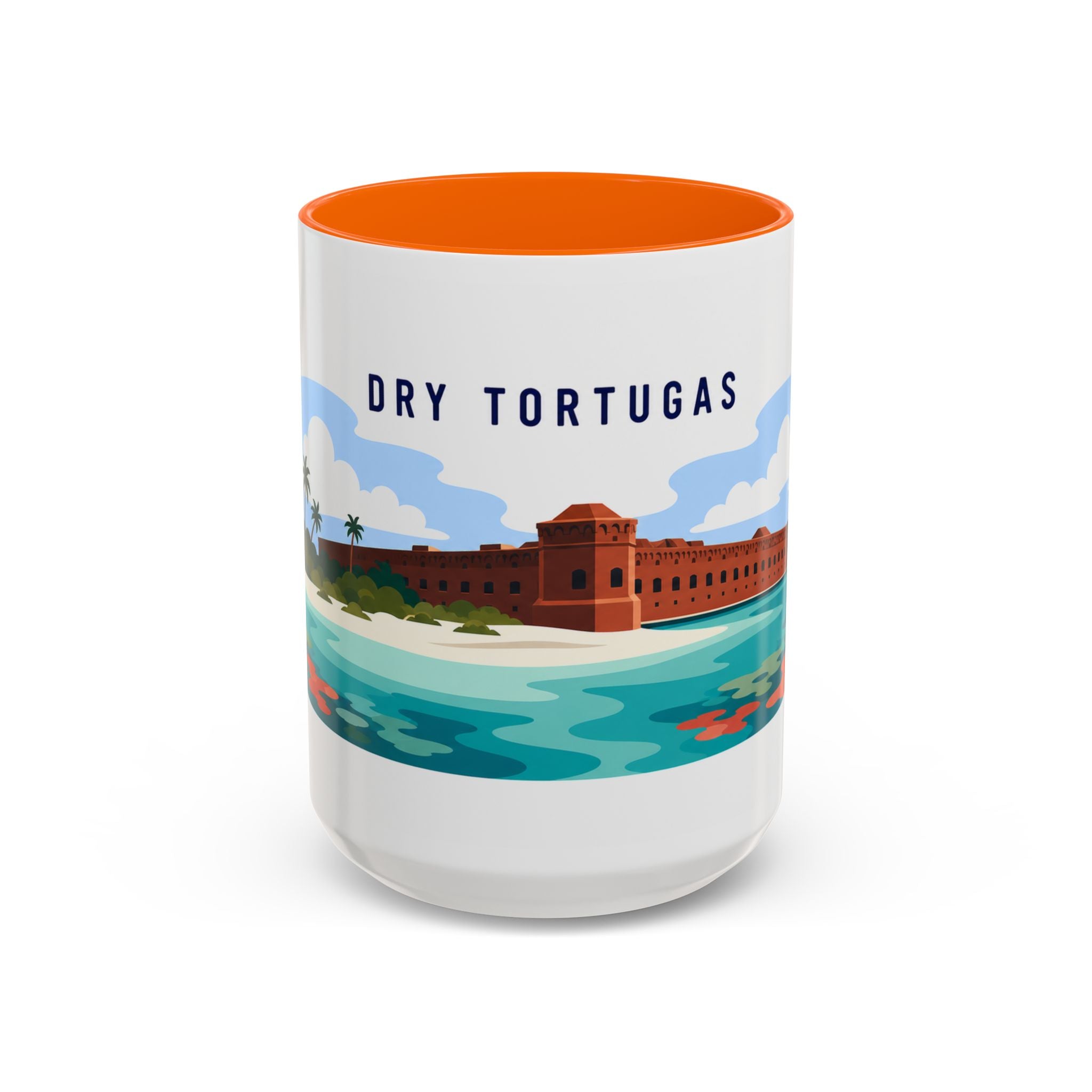 Dry Tortugas National Park Coffee Mug | Solid Color Block Park Souvenir | 11oz 15oz Accent Mug
