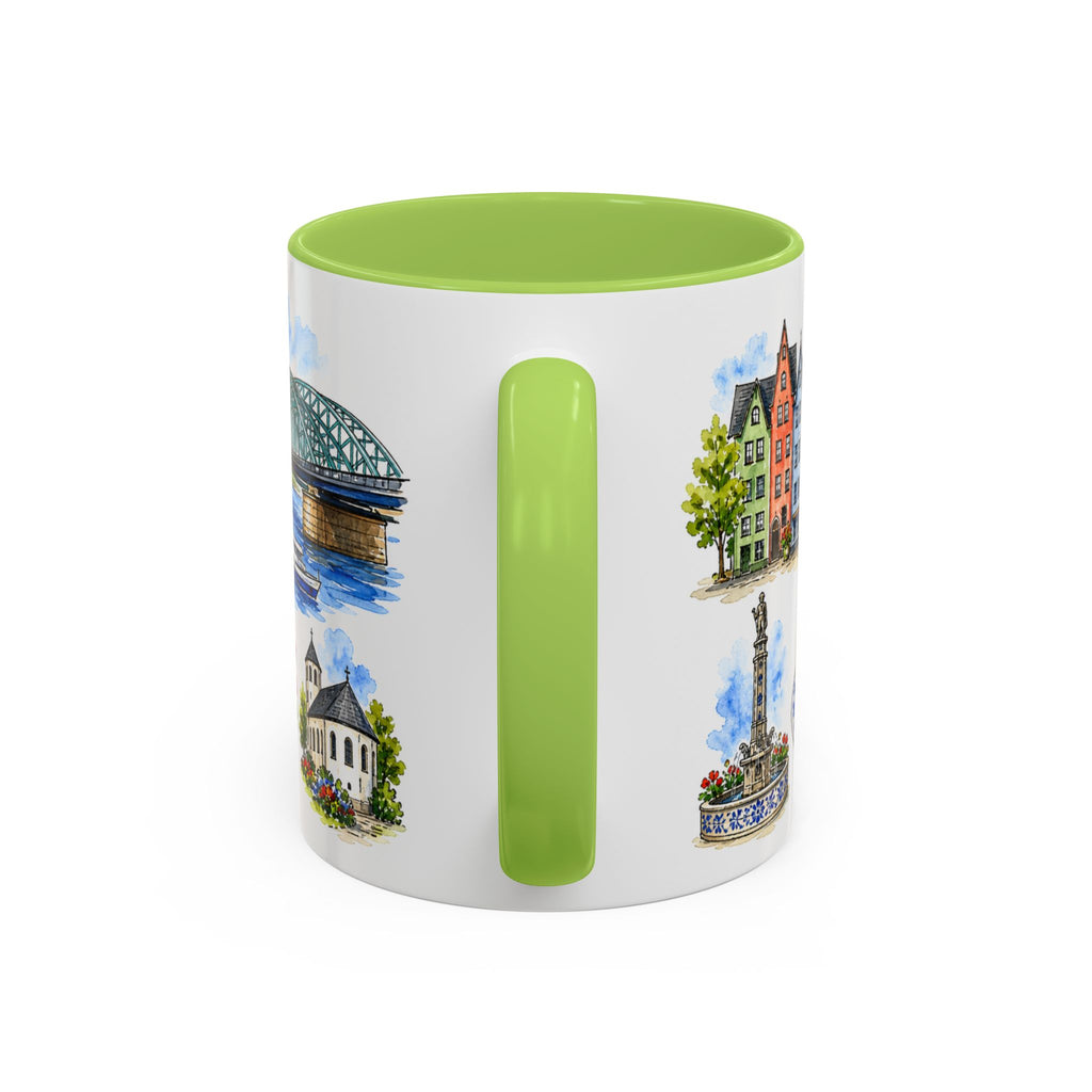 Cologne Illustrated Travel Mug | City Souvenir Accent Coffee Mug | 11oz 15oz Ceramic Cup