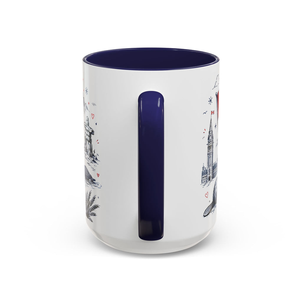 O Canada True North Coffee Mug | Canadian Pride Gift | Accent Color Ceramic 11oz 15oz