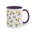 Hawaii Yellow hibiscus Mug, State Flower Floral Coffee Cup, 11oz Botanical Gift