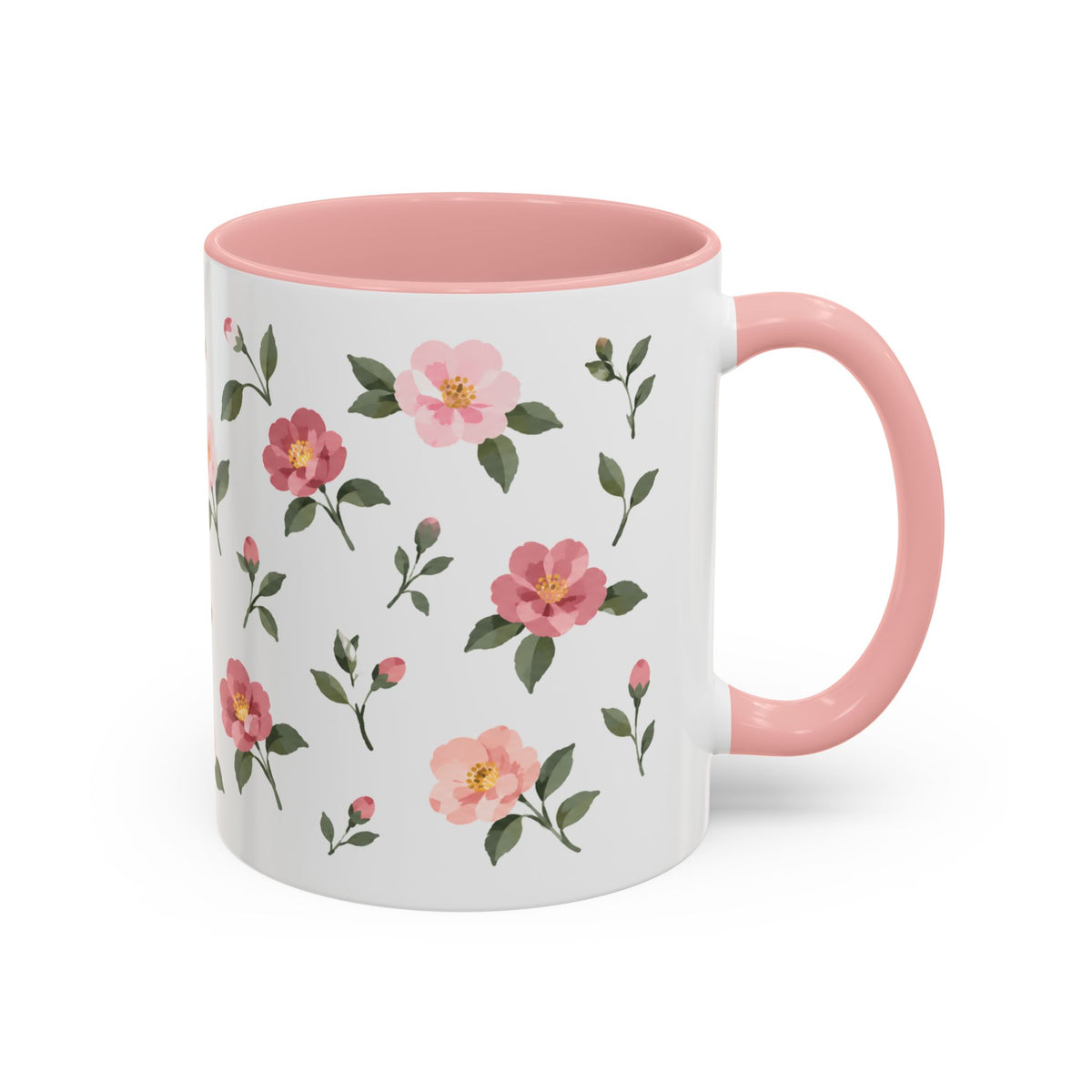 Alabama Camellia Mug, State Flower Floral Coffee Cup, 11oz Botanical Gift
