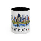 Pittsburgh Illustrated Travel Mug | City Souvenir Accent Coffee Mug | 11oz 15oz Ceramic Cup