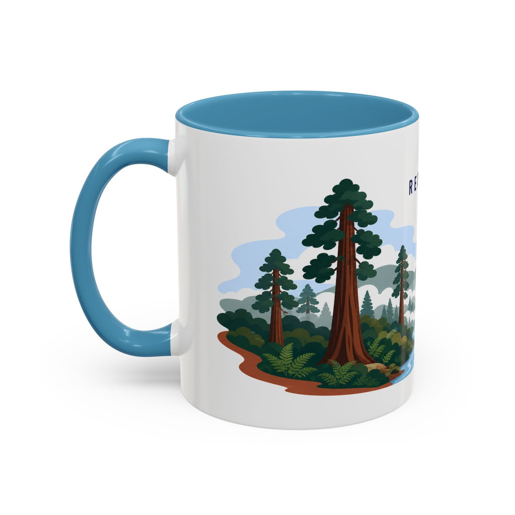 Redwood National Park Coffee Mug | Solid Color Block Park Souvenir | 11oz 15oz Accent Mug