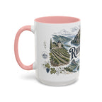 Rhine Valley Mug, Germany Travel Souvenir, Bucket List Gift, Accent Ceramic Coffee Mug 11oz 15oz