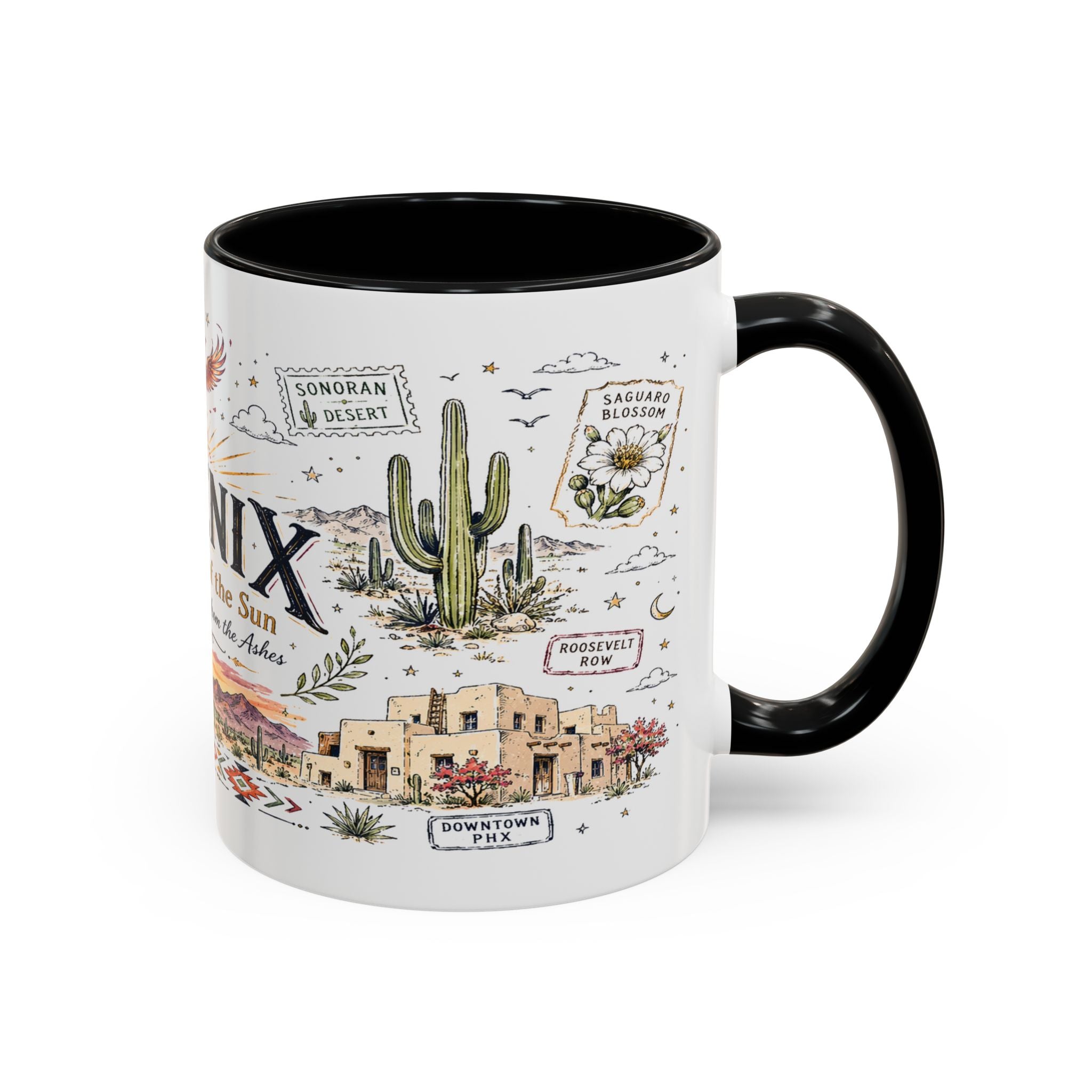 Phoenix Coffee Mug | Arizona Souvenir City Gift | Accent Color Ceramic 11oz 15oz
