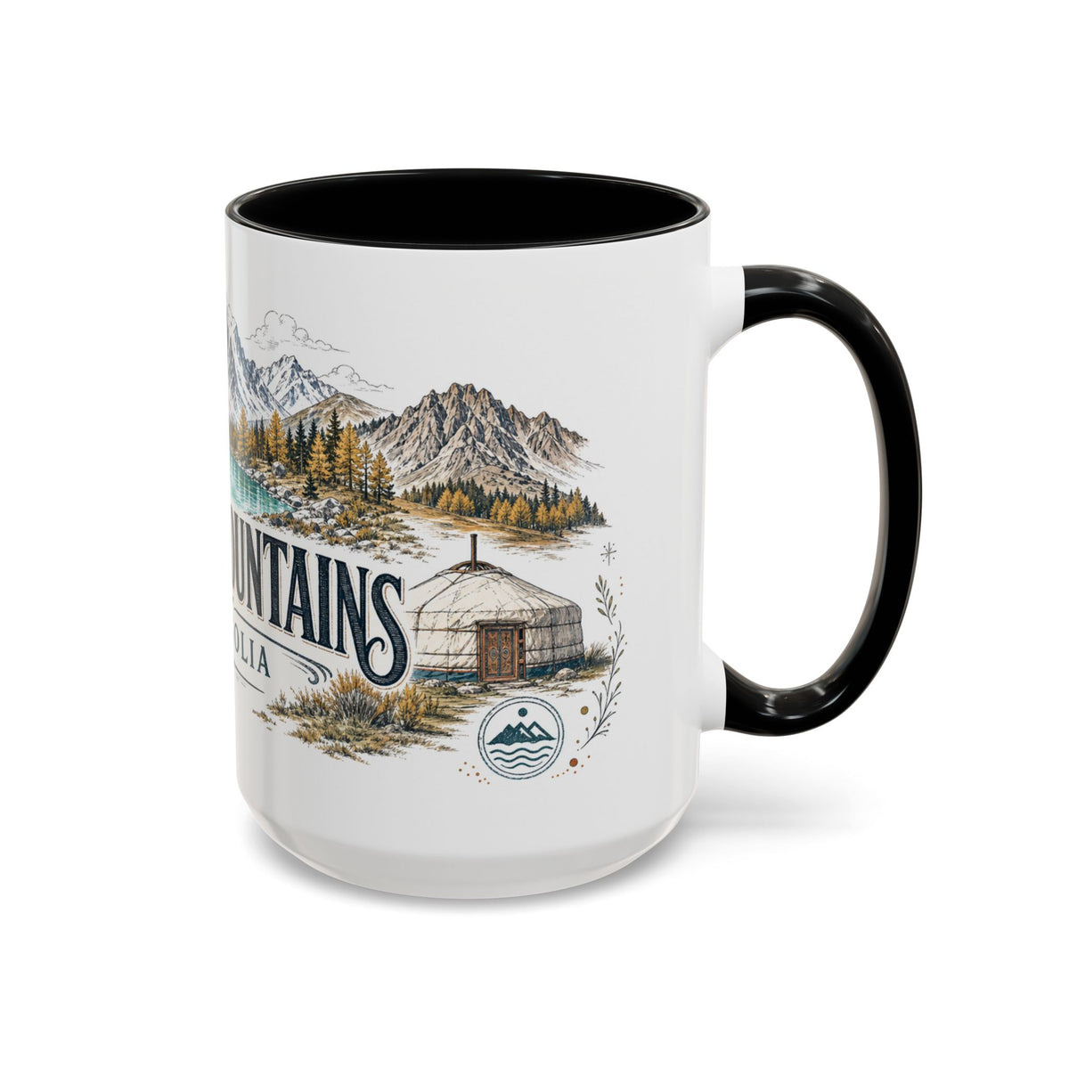 Altai Mountains Mug, Mongolia Travel Souvenir, Bucket List Gift, Accent Ceramic Coffee Mug 11oz 15oz