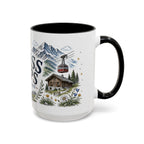 Swiss Alps Coffee Mug | Travel Destination Souvenir Gift | Accent Color Ceramic 11oz 15oz