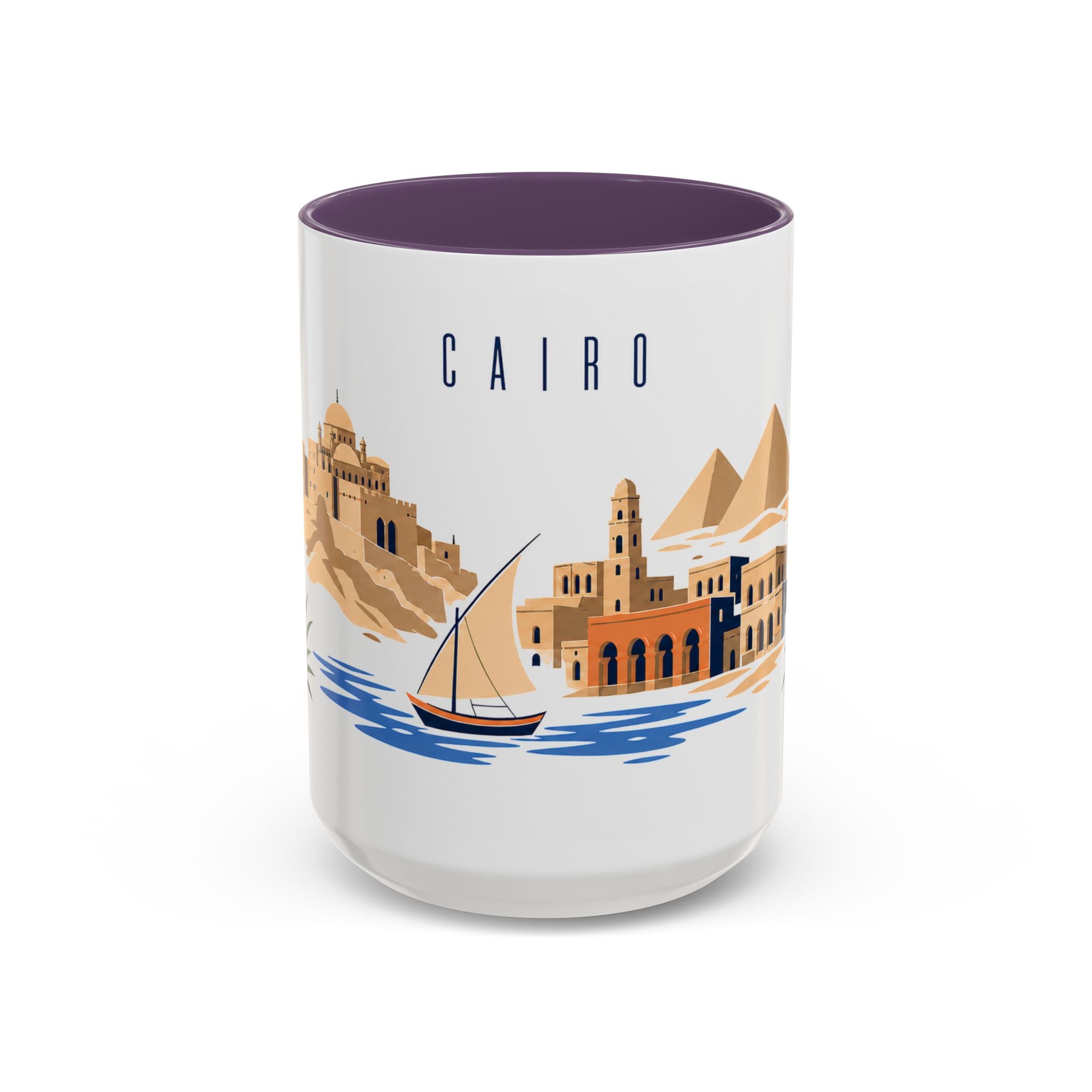 Cairo Coffee Mug | Egypt Travel Souvenir | Porcelain Decal City Gift | 11oz 15oz Accent Mug