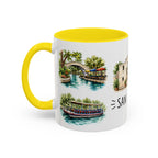 San Antonio Illustrated Travel Mug | City Souvenir Accent Coffee Mug | 11oz 15oz Ceramic Cup