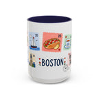 Boston Coffee Mug | Postage Stamp Collage Mug | Travel Souvenir Accent Cup 11oz 15oz