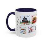 Beijing Coffee Mug | Postage Stamp Collage Mug | Travel Souvenir Accent Cup 11oz 15oz