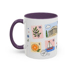 Athens Coffee Mug | Postage Stamp Collage Mug | Travel Souvenir Accent Cup 11oz 15oz