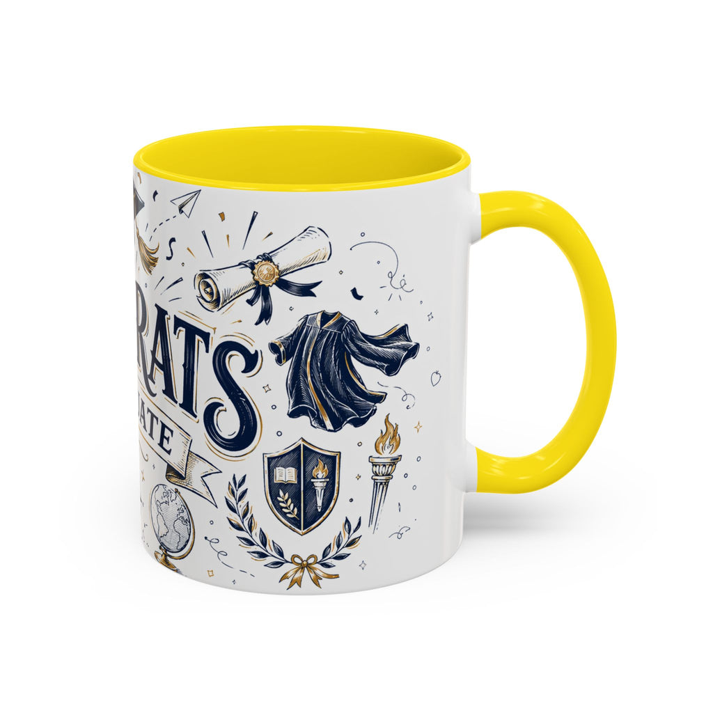 Congrats Graduate Coffee Mug | Class of 2026 Graduation Gift | Accent Color Ceramic 11oz 15oz