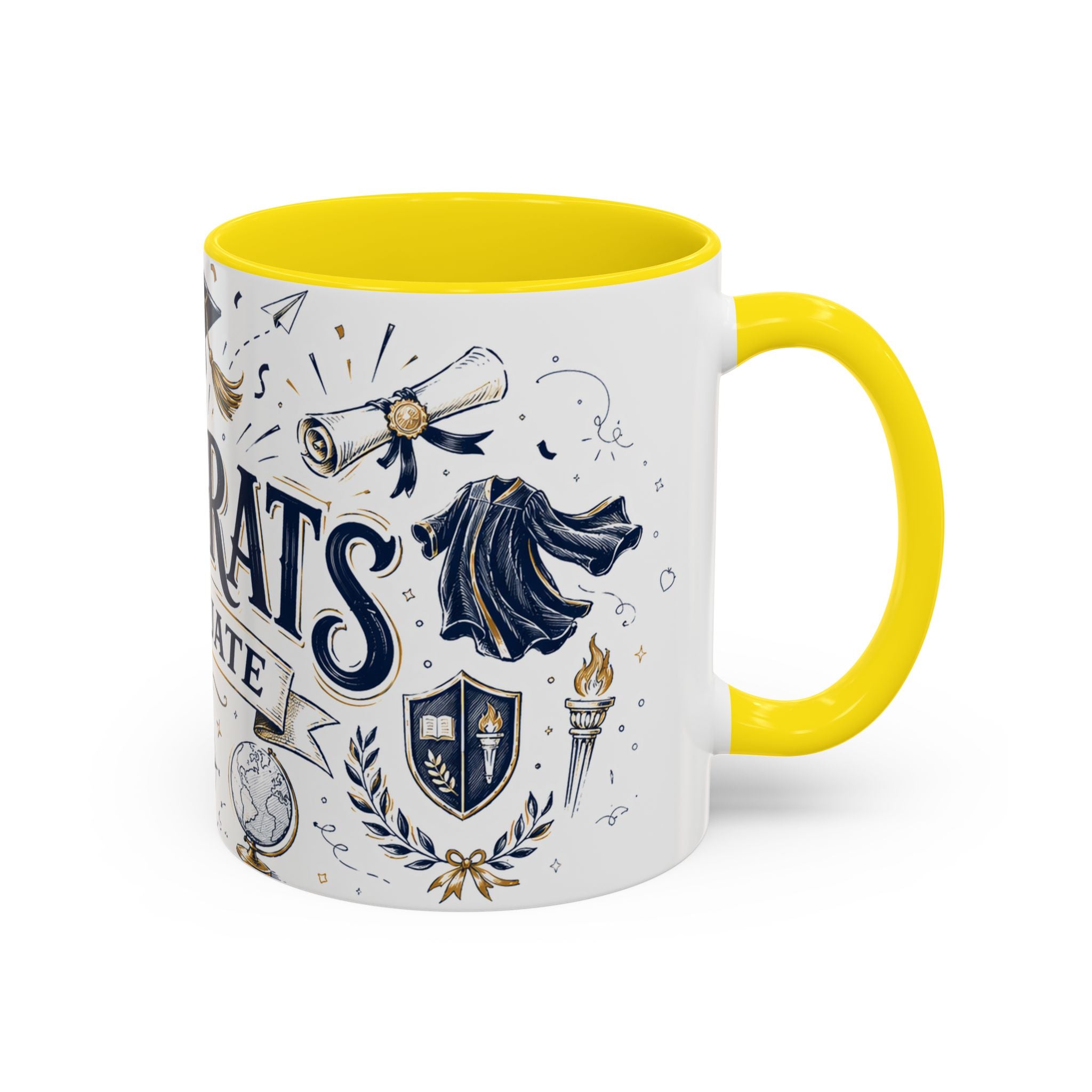 Congrats Graduate Coffee Mug | Class of 2026 Graduation Gift | Accent Color Ceramic 11oz 15oz