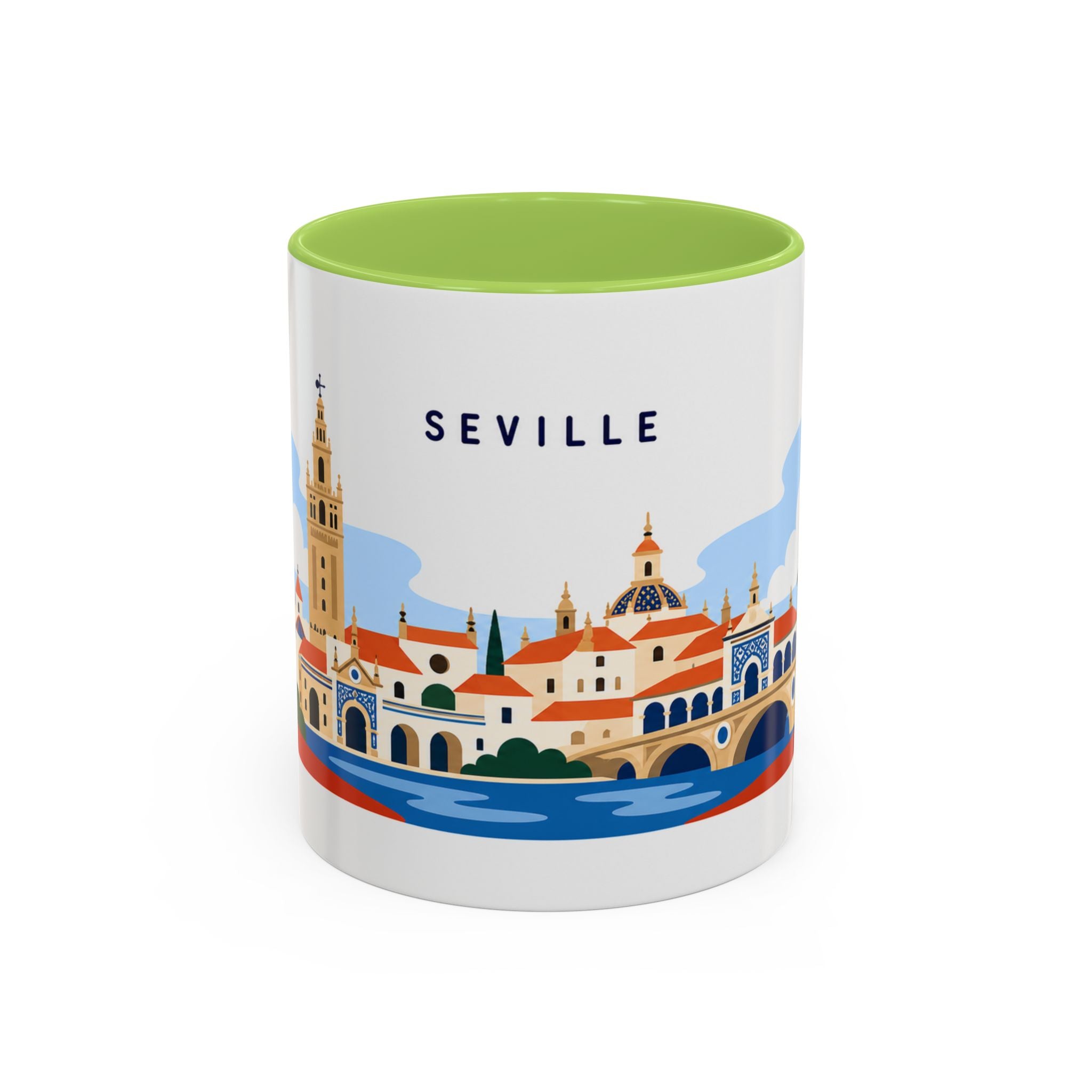 Seville Coffee Mug | Travel Destination Souvenir Gift | Accent Color Ceramic 11oz 15oz