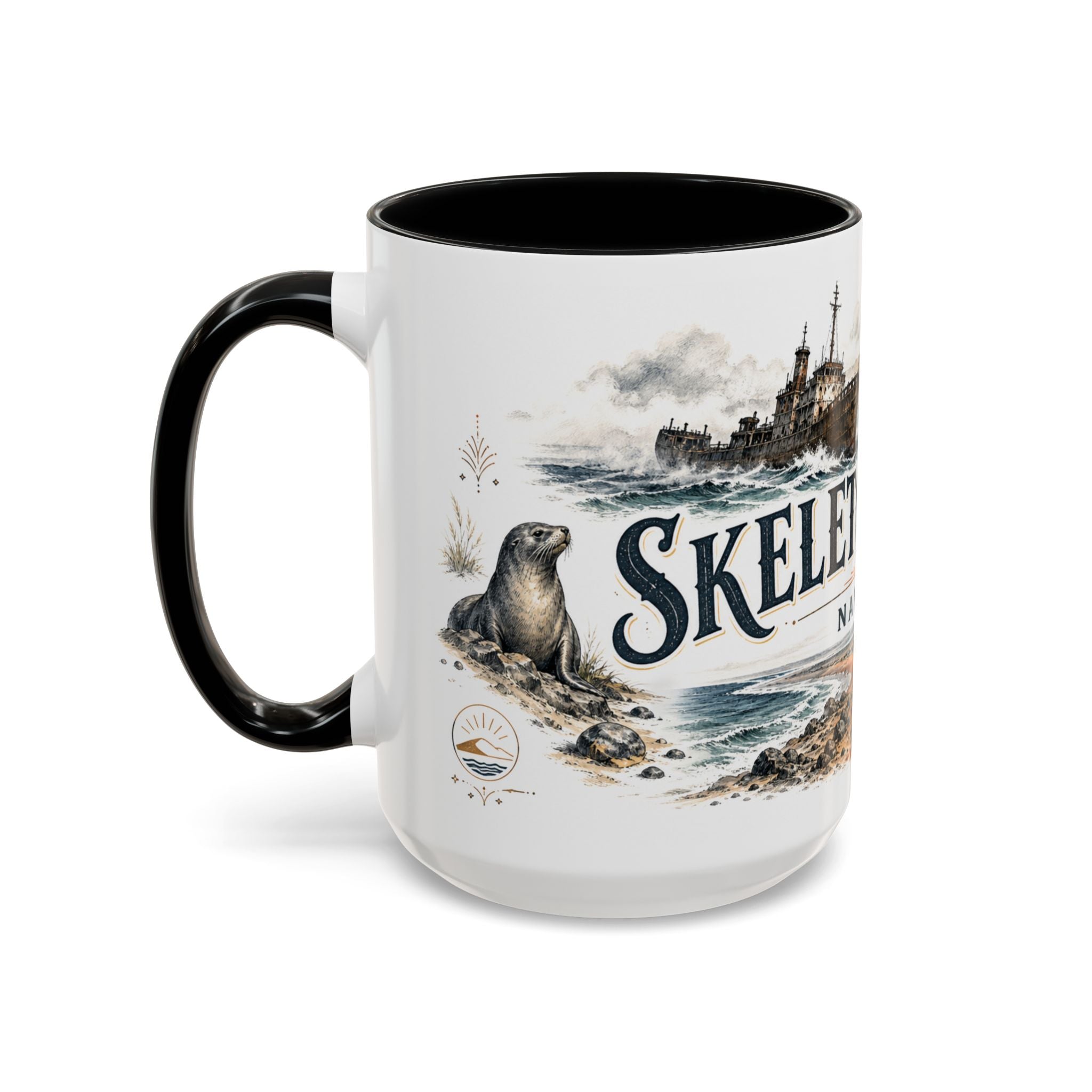 Skeleton Coast Mug, Namibia Travel Souvenir, Bucket List Gift, Accent Ceramic Coffee Mug 11oz 15oz