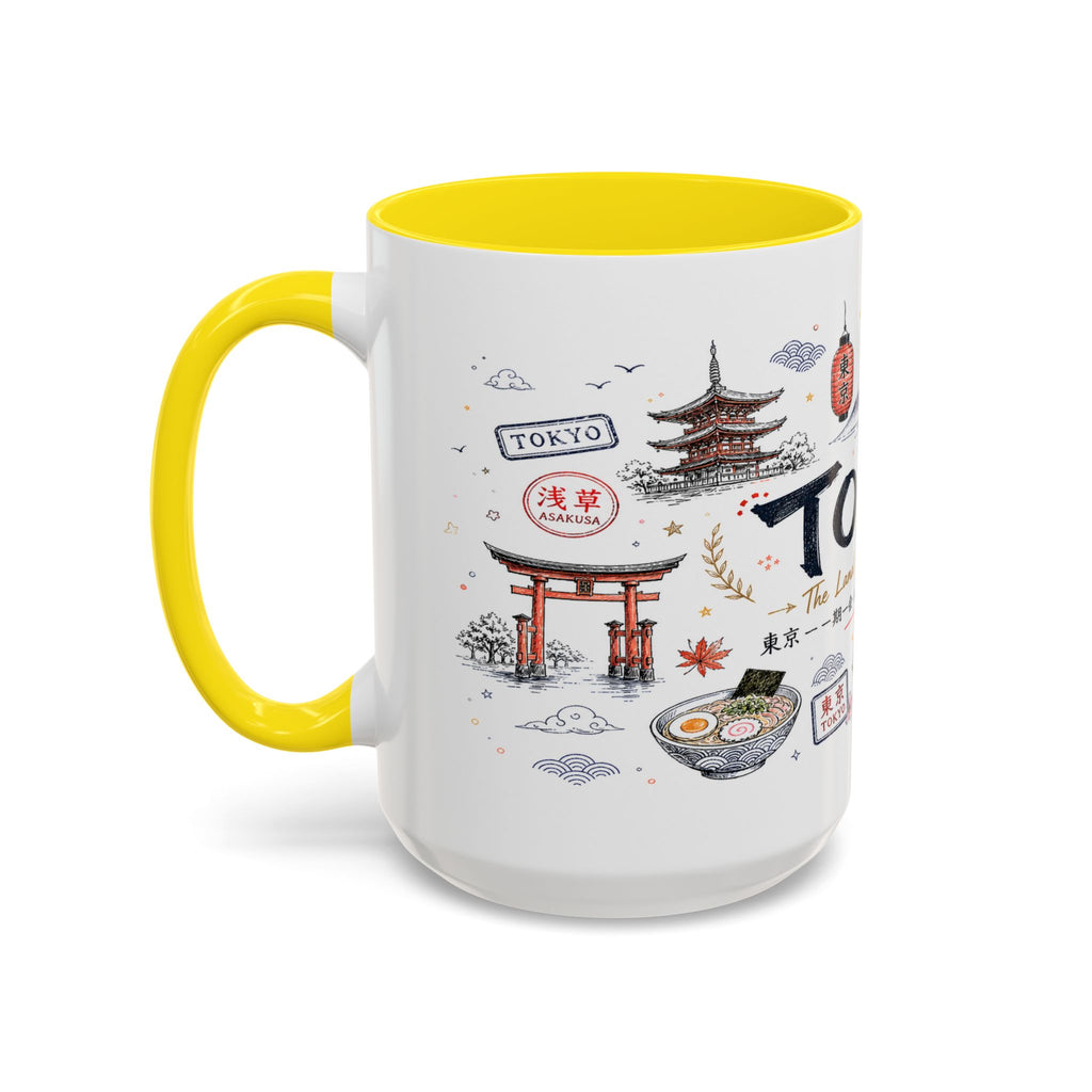 Tokyo Coffee Mug | Japan Souvenir Travel Gift | Accent Color Ceramic 11oz 15oz