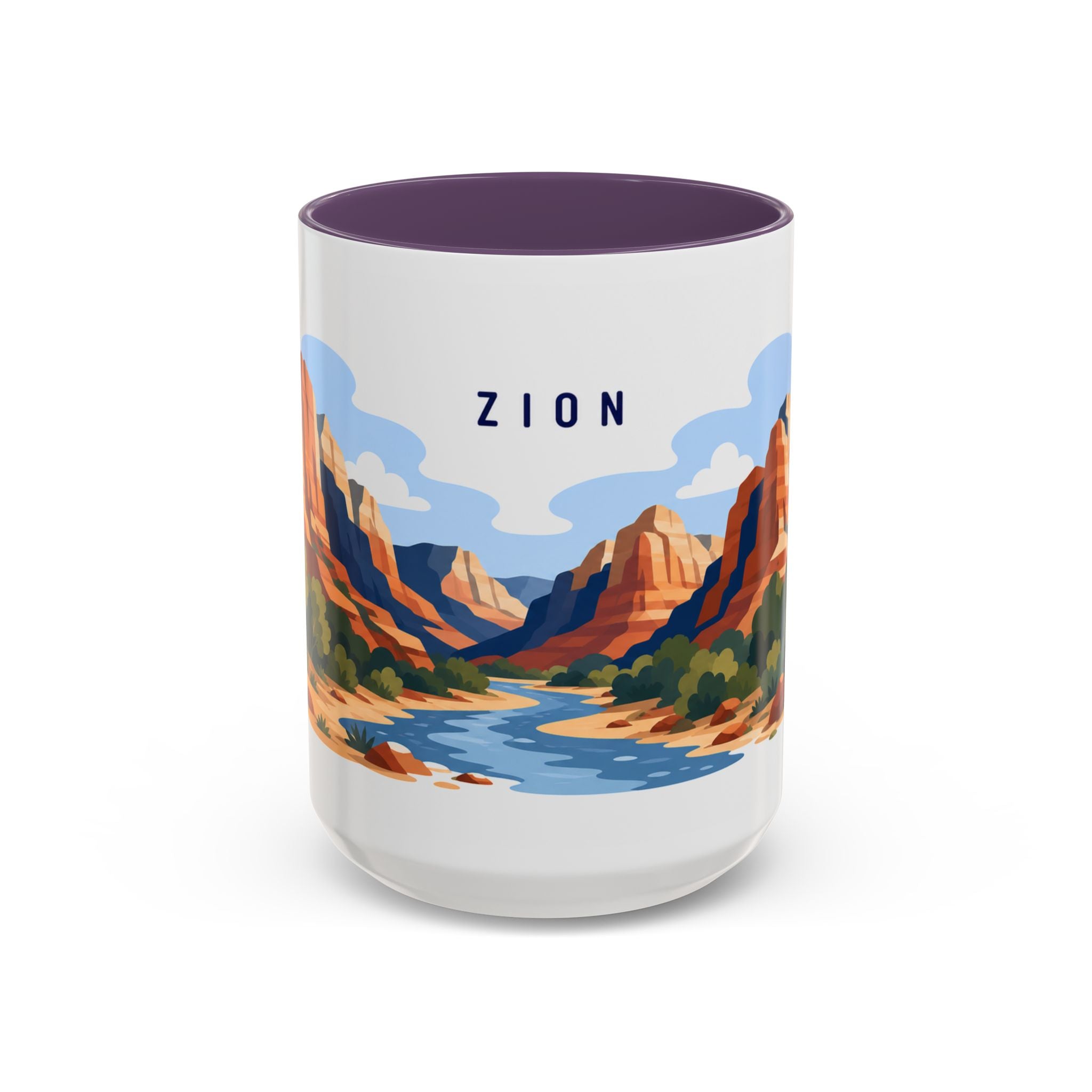 Zion National Park Coffee Mug | Solid Color Block Park Souvenir | 11oz 15oz Accent Mug