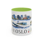 Oslo Illustrated Travel Mug | City Souvenir Accent Coffee Mug | 11oz 15oz Ceramic Cup