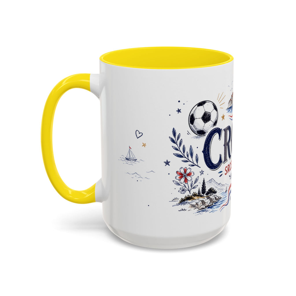 Croatia Soccer Coffee Mug | World Cup Fan Gift | Accent Color Ceramic 11oz 15oz Match Day Cup