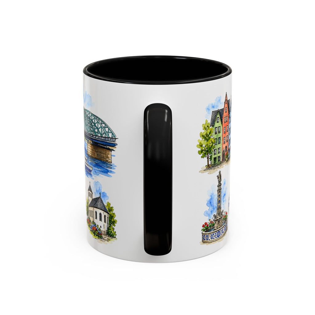 Cologne Illustrated Travel Mug | City Souvenir Accent Coffee Mug | 11oz 15oz Ceramic Cup