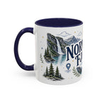 Norwegian Fjords Coffee Mug | Travel Destination Souvenir Gift | Accent Color Ceramic 11oz 15oz